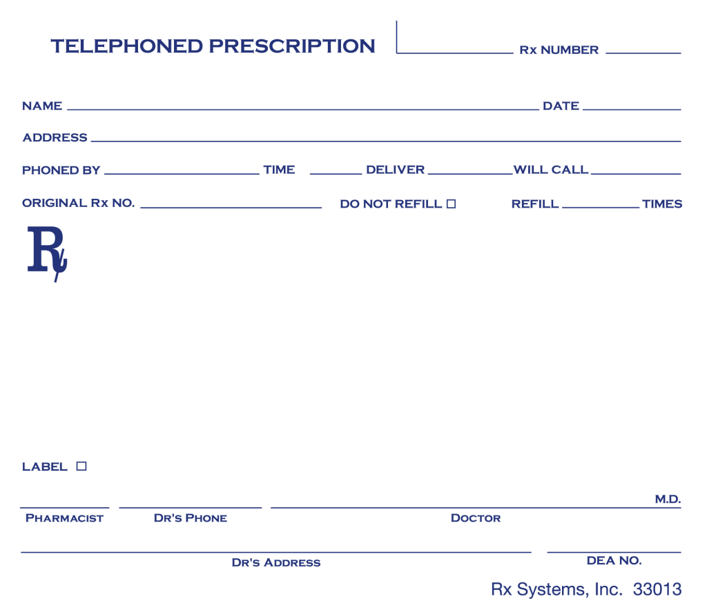 Rx Blank 33013 – Rx Systems