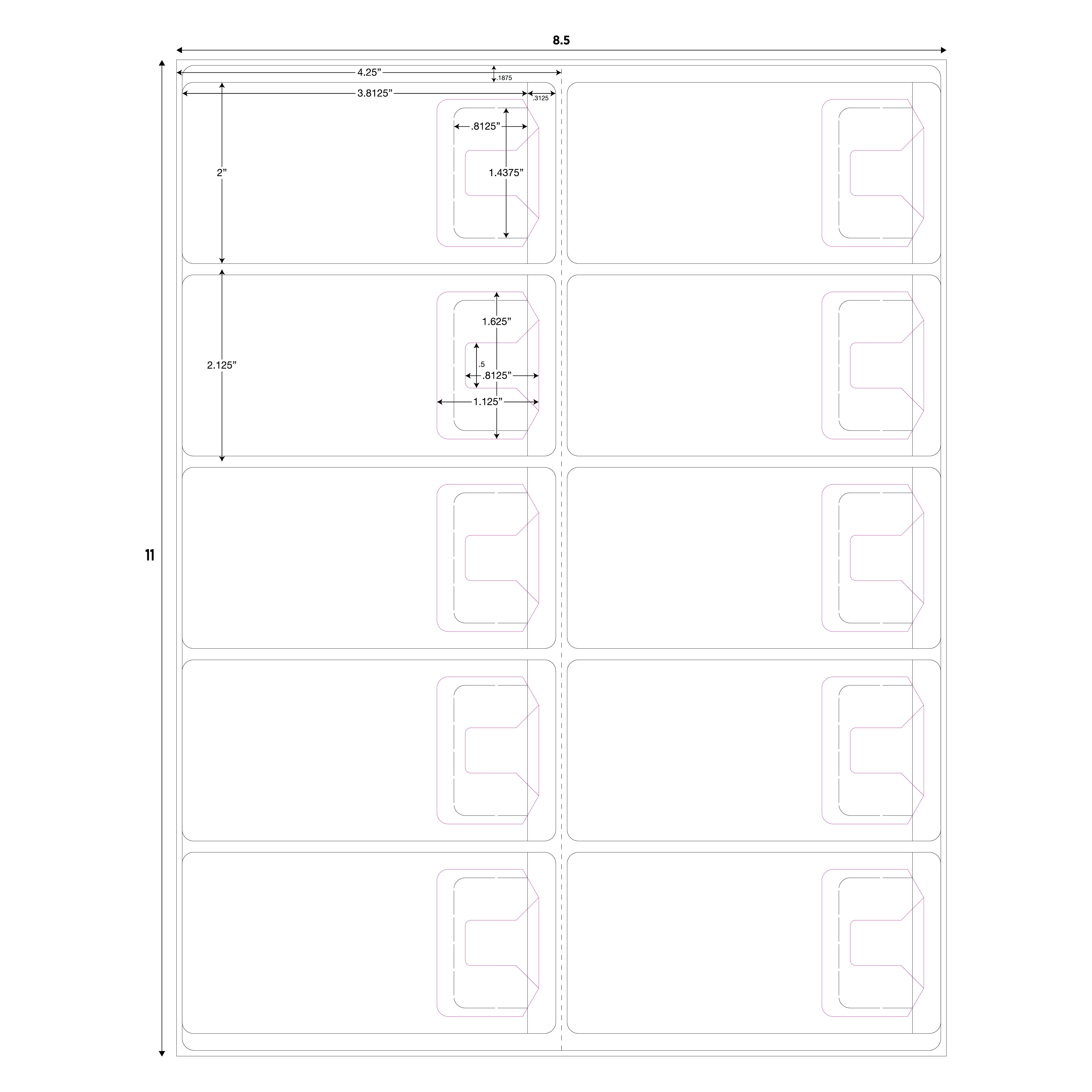 STYLE A90 LASER RX LABEL (SynMed w/ Reorder Tabs) – 8.5″ x 11″ – Rx Systems